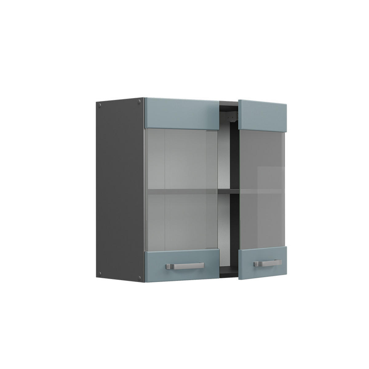 KÜCHENGLASSCHRANK R-Line Blau-Grau 60 cm - Anthrazit/Blaugrau, Holzwerkstoff (60/60/31cm) - Vicco
