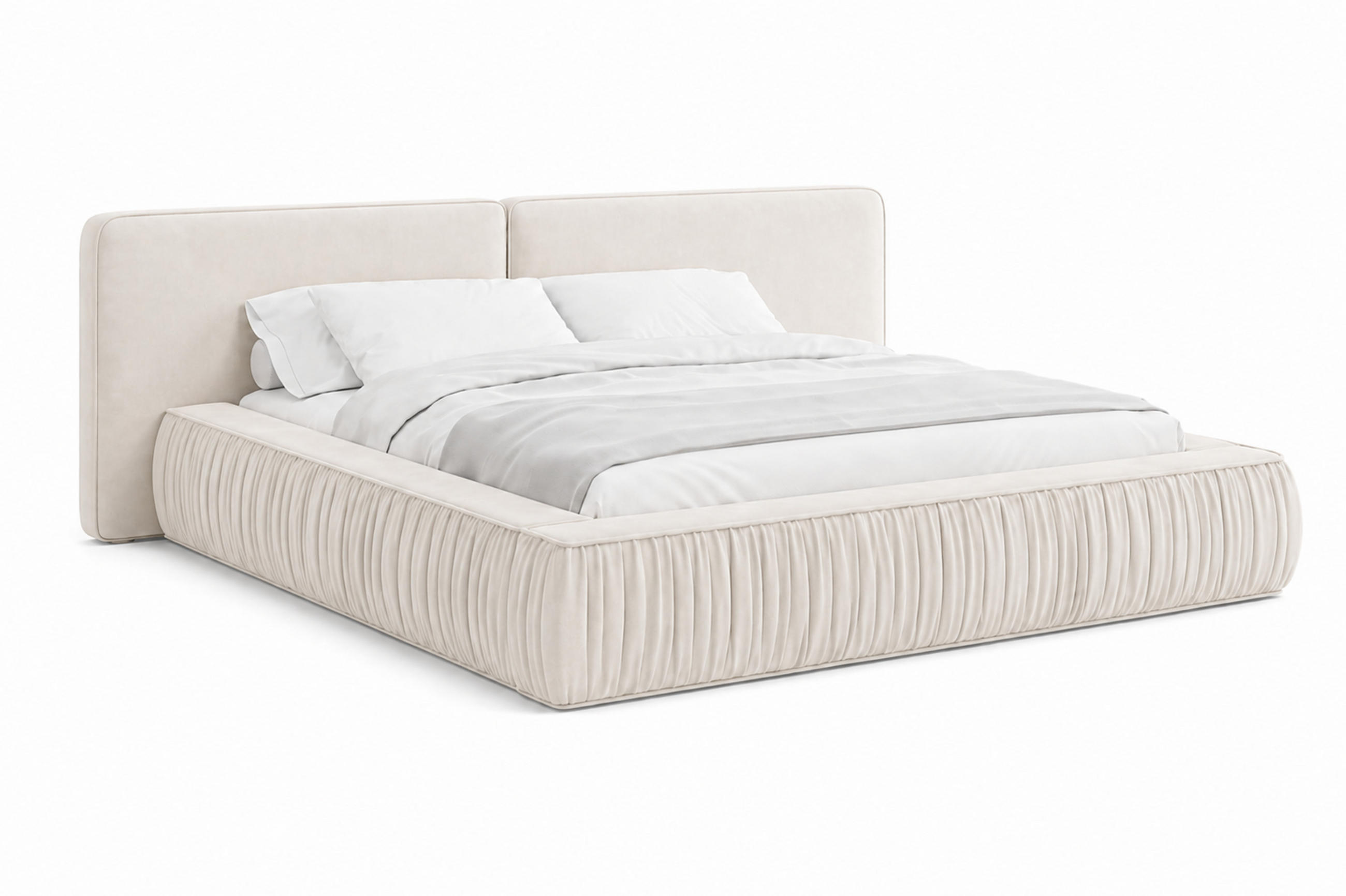 POLSTERBETT 08 180 x 200 cm – Riviera – Bett mit Gasdruckfedern und Stauraum - Creme, Holz (180/200cm) - ROYAL24_MARKT