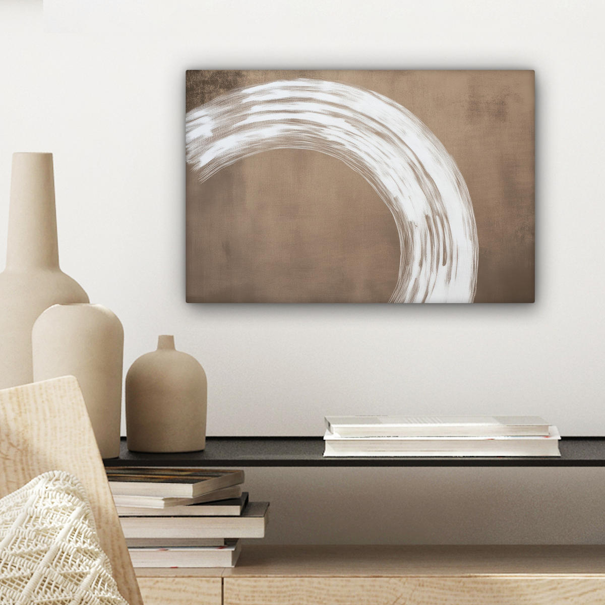 LEINWANDBILD Farbe - Braun - Japandi 30x20 cm - Kupferfarben, Textil (30/20cm) - MuchoWow