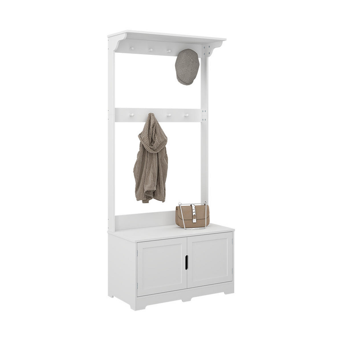 GARDEROBE Lysa Weiß 80 x 180 cm mit 2 Türen - Weiß, Holzwerkstoff (80/180/40cm) - Vicco