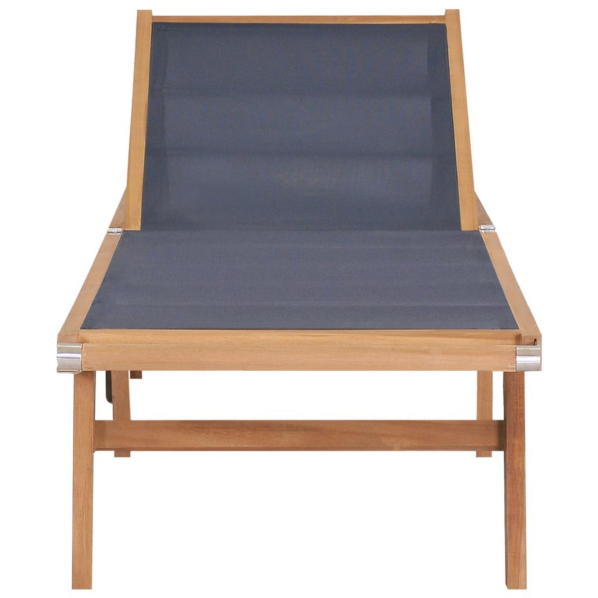 SONNENLIEGEN Klappbar mit Rollen 2 Stk. Teakholz Textilene - Braun, Holz (60/35/206cm) - furnicato