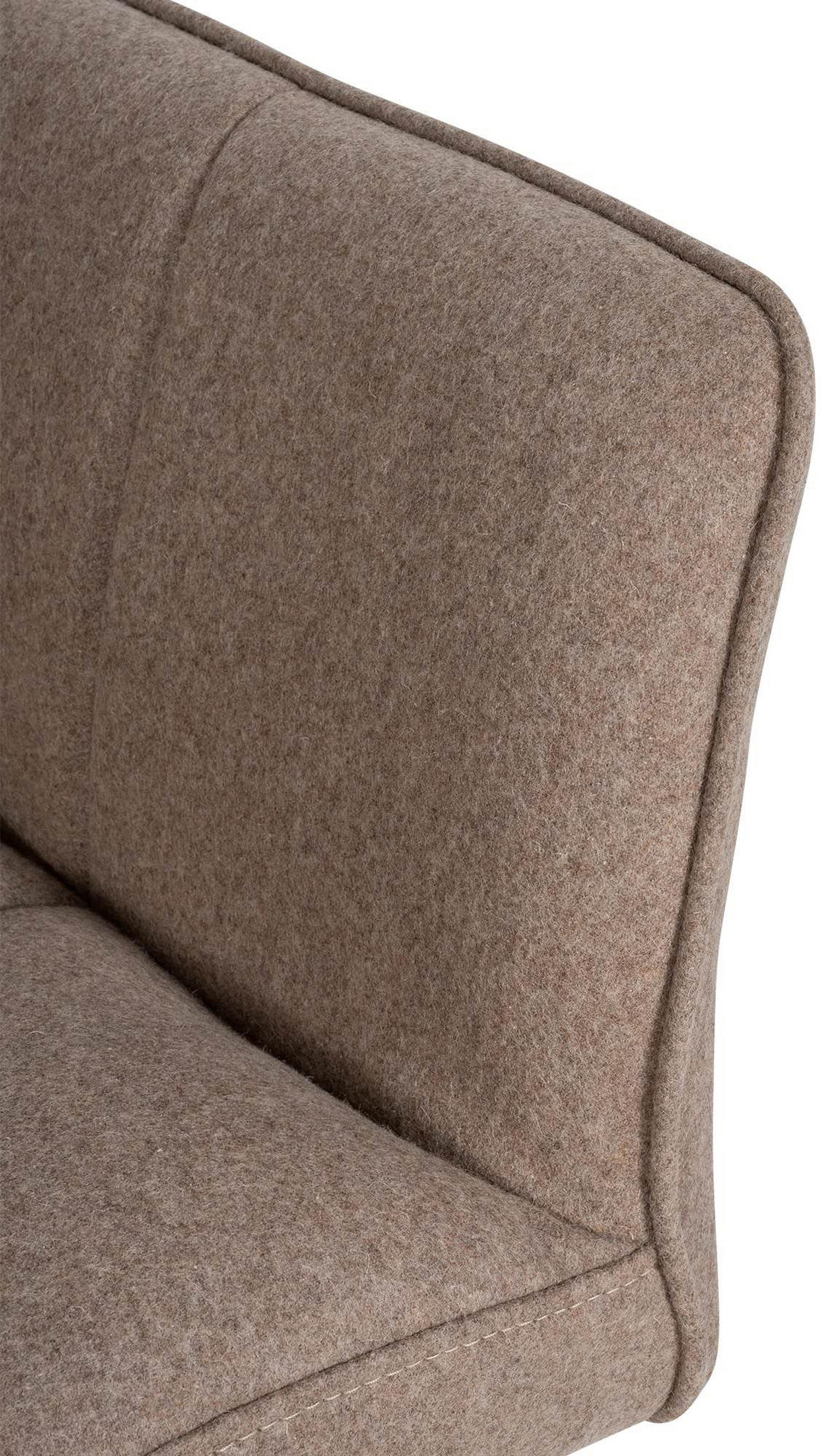 SESSEL Filz taupe - Taupe/Schwarz, Textil/Metall (64/75/48cm) - CLP