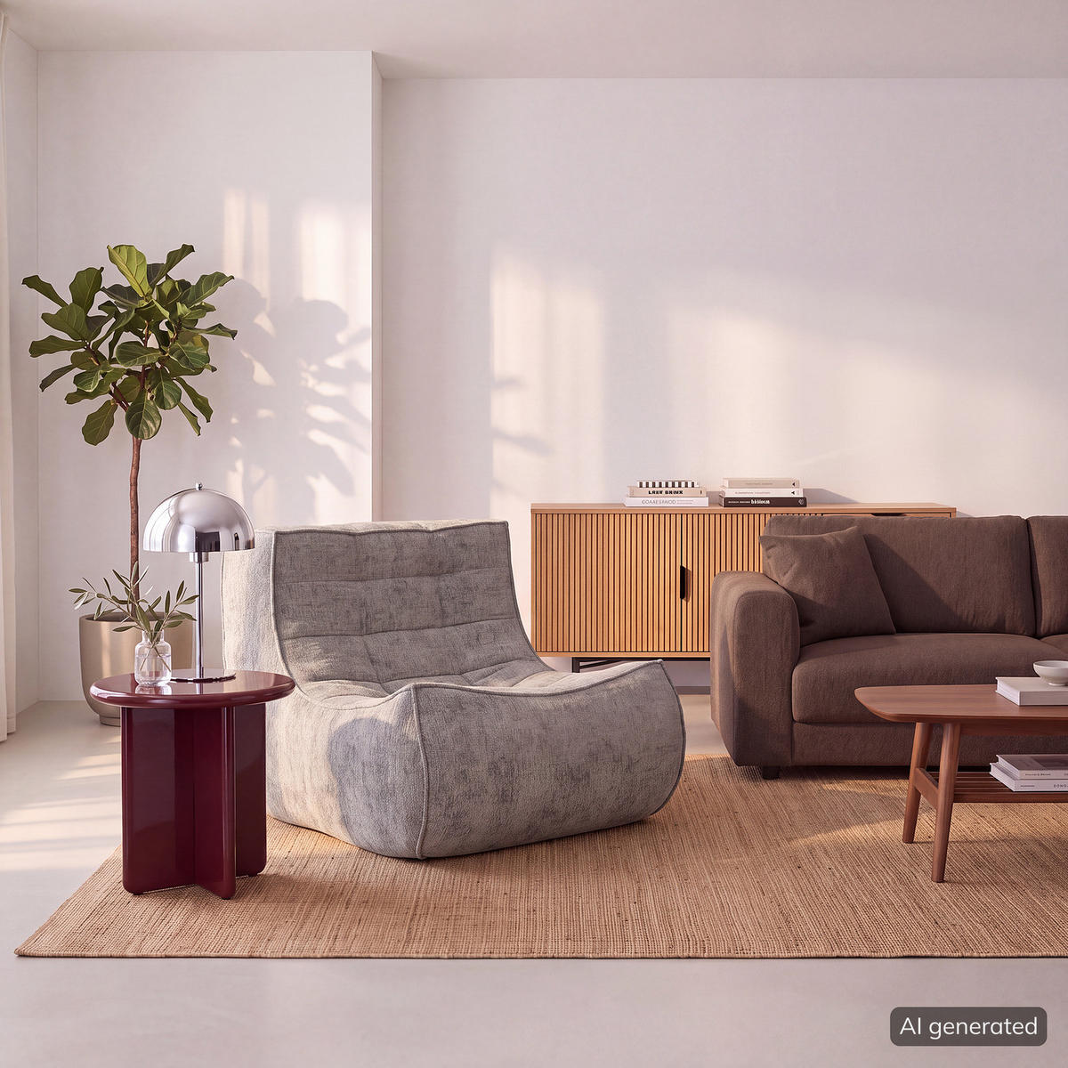 SESSEL - Bouclé - Grau, Textil (87/70/102cm) - home24