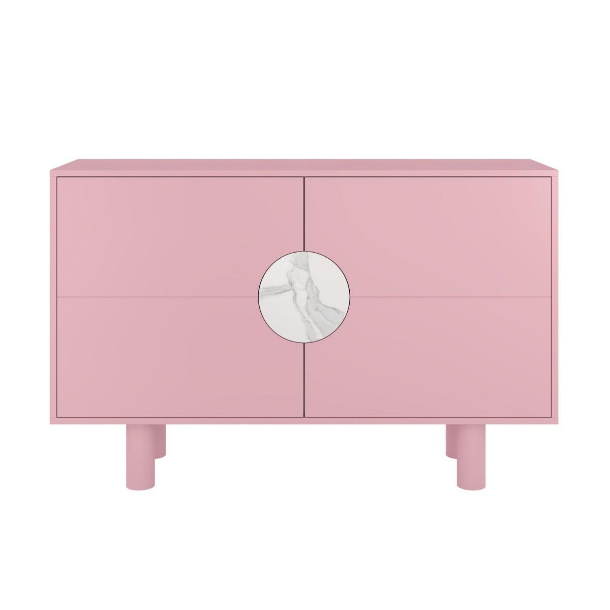 SIDEBOARD Zoe, Mit Marmor, 140 cm, Rosa - Hellrosa, Holz/Holzwerkstoff (140/90/40cm) - Dancan