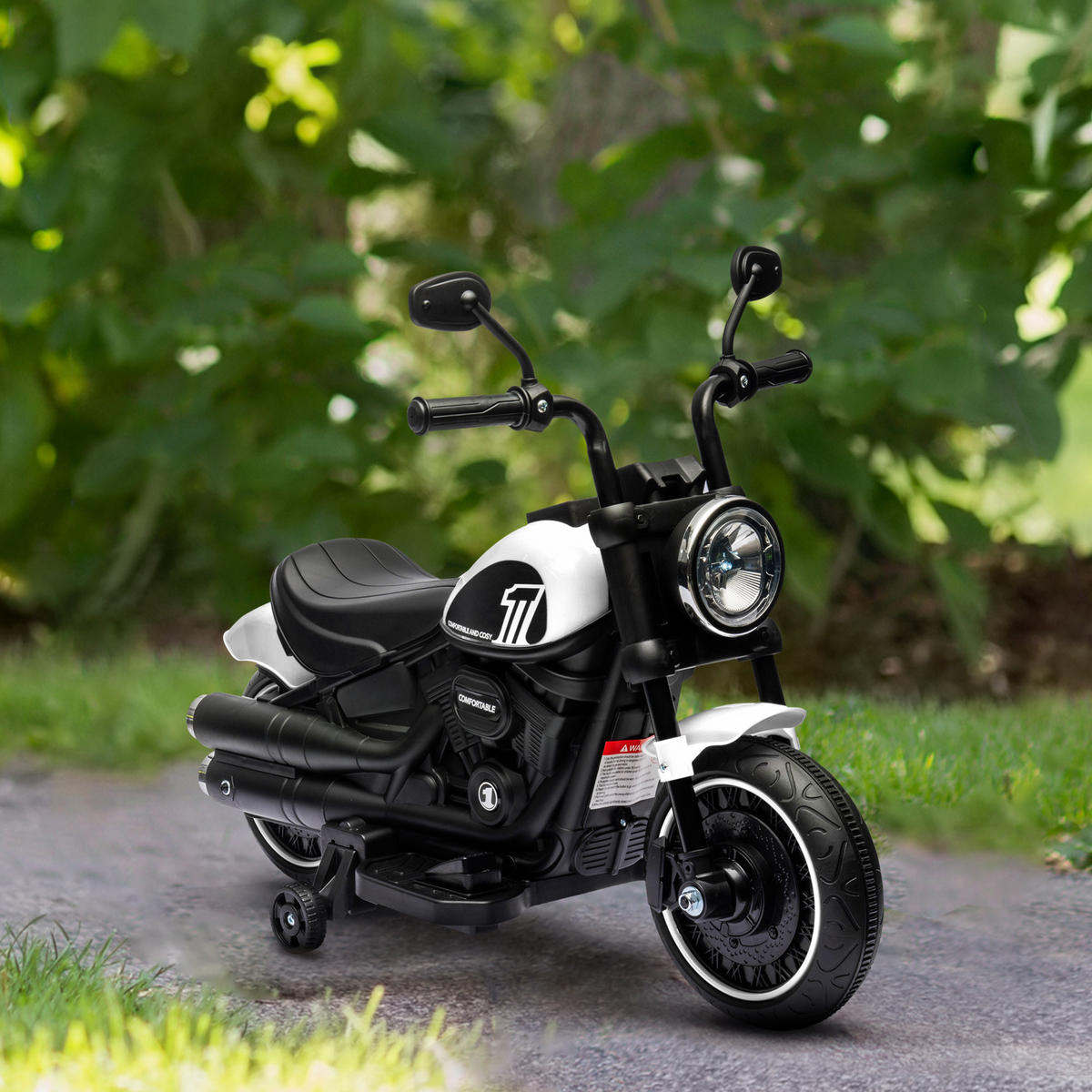 ELEKTROMOTORRAD - Schwarz/Weiß, Kunststoff/Metall (76/42/57cm) - HOMCOM