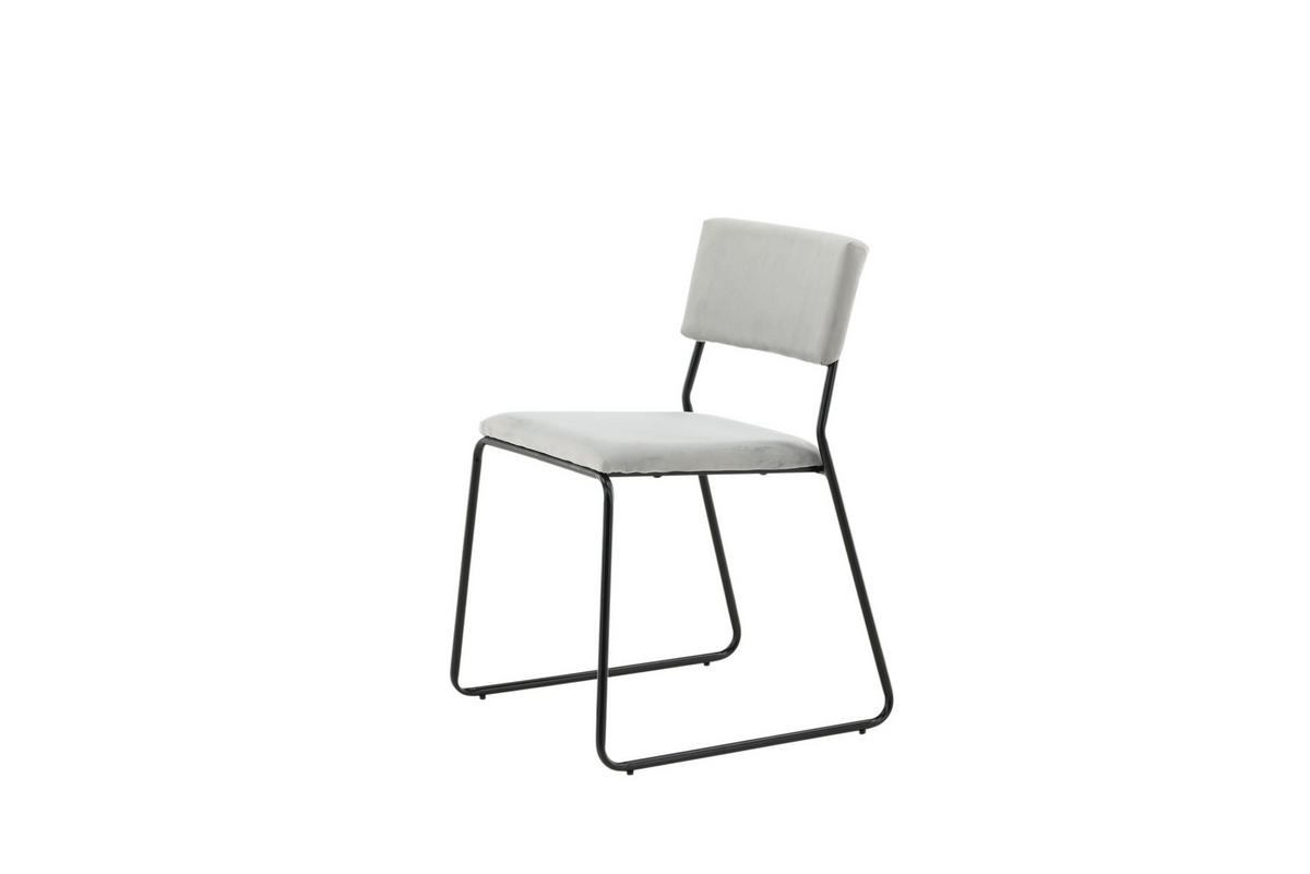 STUHL 2er-Set velours grau - Grau, Holzwerkstoff (40/76/52cm) - ebuy24