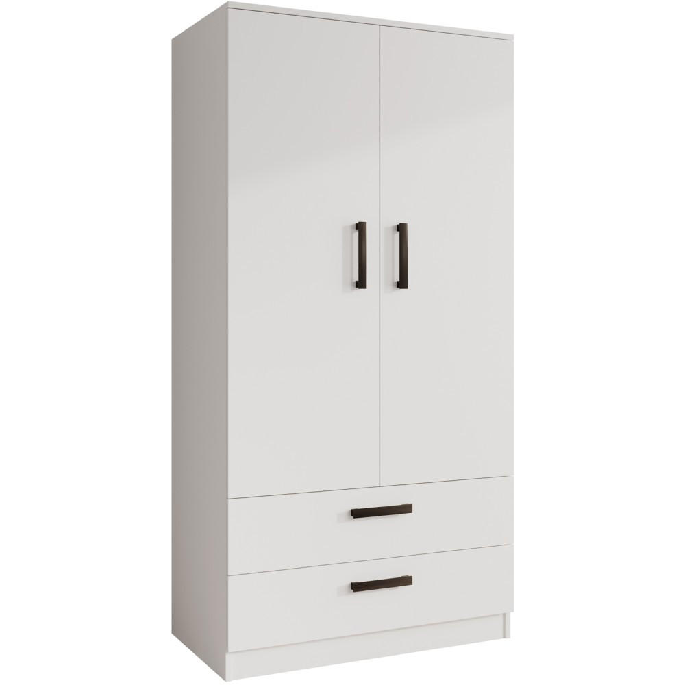 DREHTÜRENSCHRANK Trend, mit Schubladen, Weiß - Schwarz/Weiß, Holzwerkstoff (90/180/50cm) - Beautysofa