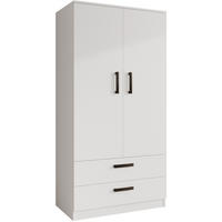 DREHTÜRENSCHRANK Trend, mit Schubladen, Weiß - Schwarz/Weiß, Holzwerkstoff (90/180/50cm) - Beautysofa