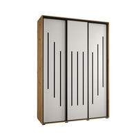SCHWEBETÜRENSCHRANK 235,2/170/60 3-türig - Schwarz/Weiß, Holz/Metall (170/235/60cm) - Abiks Möbel