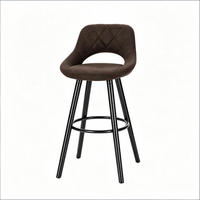 BARHOCKER Dunkelbraun 1er-Set mit Rückenlehne und Massivholzbeinen - Dunkelbraun, Holz (43/70/40cm) - PANGIVO
