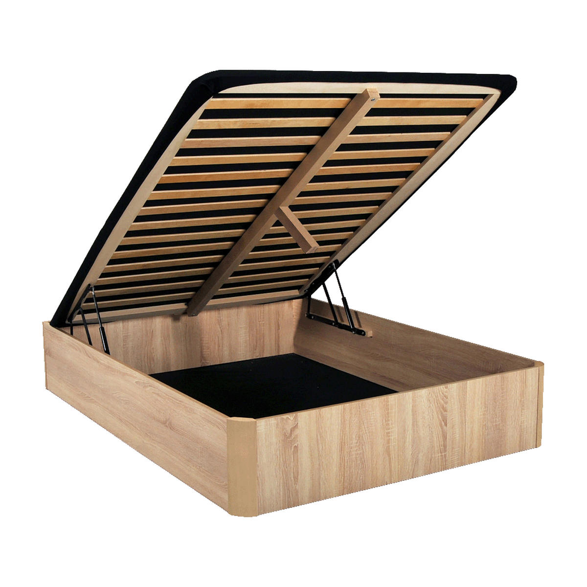 KASTENBETT SPIRO + Lattenrost / 160x200 cm - Eiche Hell Dekor - Sonoma Eiche, Holzwerkstoff (160/200cm) - Weber Industries
