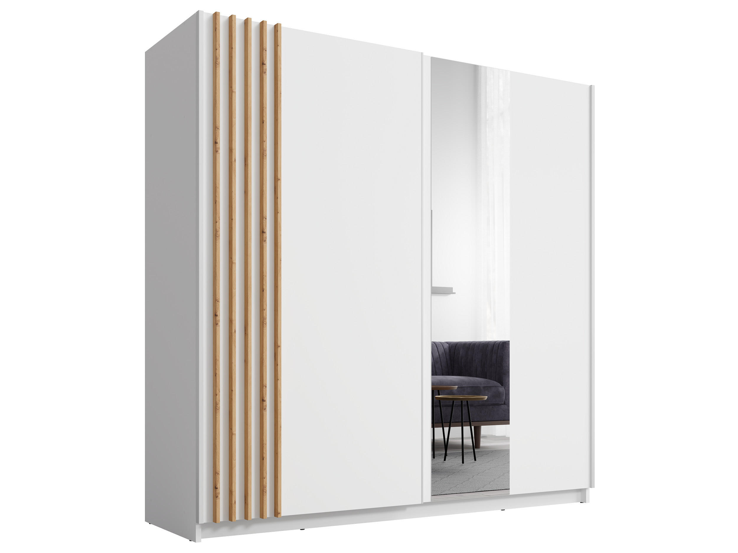 Milaros Markt Schiebetürenschrank Weiß 200.6x198.5x62 cm