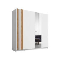 SCHIEBETÜRENSCHRANK BAVORA 12 -200,6×198,5×62 cm mit Spiegel, Regalen & Kleiderstange Weiß - Weiß, Holz/Holzwerkstoff (200.6/198.5/62cm) - Milaros Markt
