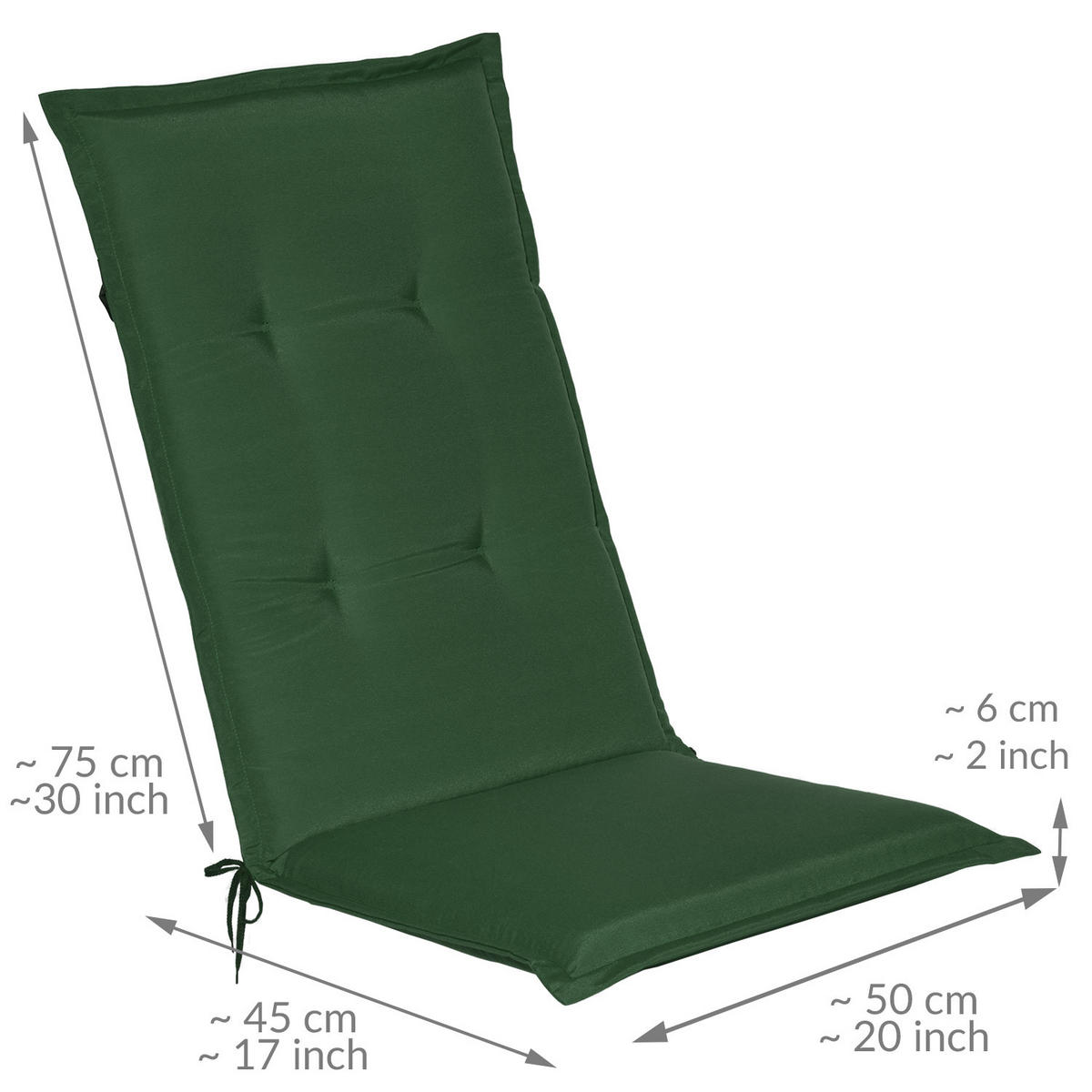 HOCHLEHNERAUFLAGE Loft HL 120/50/6 Dunkelgrün - Dunkelgrün, Textil (50/6/120cm) - Beautissu 