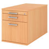 ROLLCONTAINER - mit Hängeregistratur 80/42,8/51,2 cm in Buchefarben Chromgriff (Metall) - Buchefarben, Holzwerkstoff (42.8/51.2/80cm) - bümö