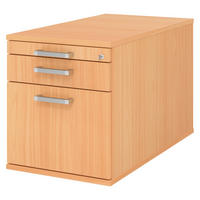 ROLLCONTAINER - mit Hängeregistratur 80/42,8/51,2 cm in Buchefarben Chromgriff (Metall) - Buchefarben, Holzwerkstoff (42.8/51.2/80cm) - bümö