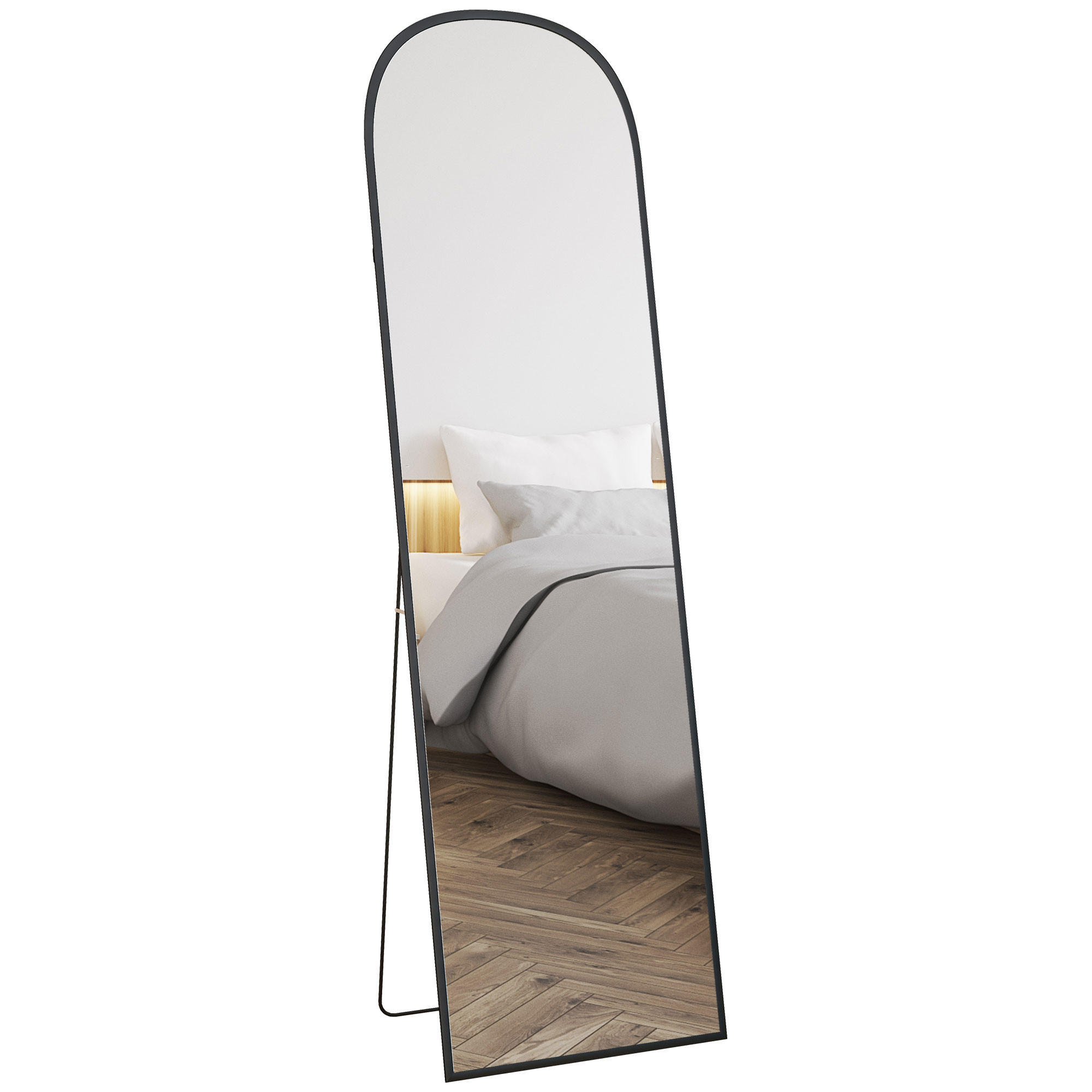 STANDSPIEGEL DE-09730 Schwarz - Schwarz, Metall (50/170/1.5cm) - ComfortXL