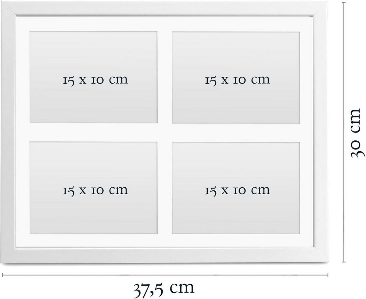 BILDERRAHMEN Galeria 10x15cm Weiß (4tlg) - Weiß, Holzwerkstoff (30/2/37cm) - BoMoe