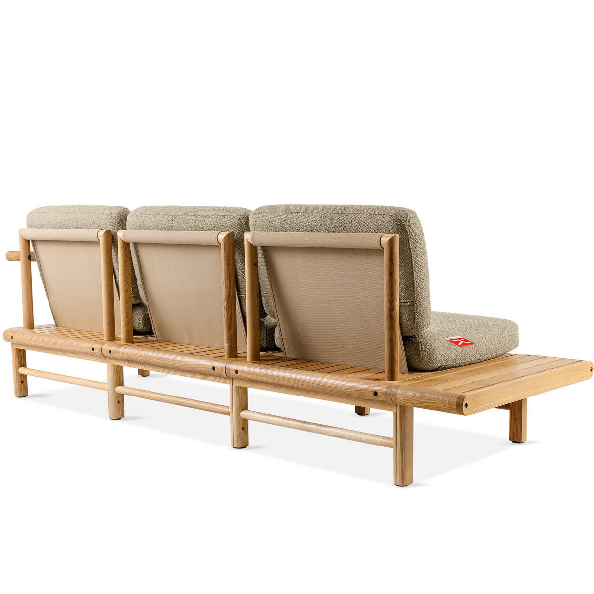 GARTENSOFA ATREDA 3-Sitzer, mit Ablage - Beige, Holz/Textil (245/74/80cm) - KONSIMO®