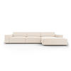 ECKSOFA rechts Jodie aus Samt leichtes beige 4 Sitzplätze - Beige, Textil (166/284cm) - Micadoni