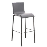 BARHOCKER Kelan Kunstleder Grau Schwarz - Grau, Leder (43/103/51cm) - DELUKE