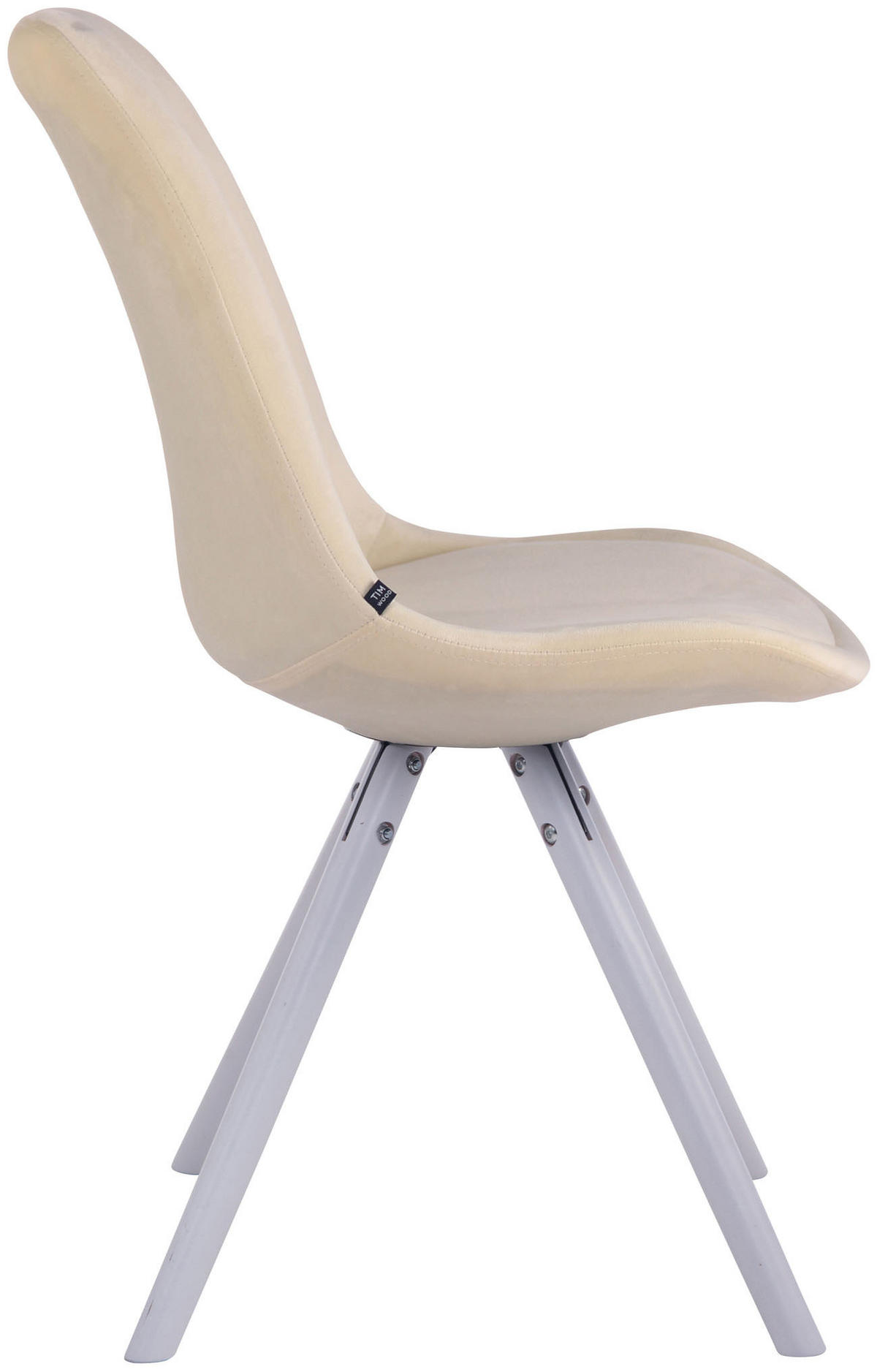 STUHL Samt Creme - Creme/Weiß, Holz/Textil (48/84/56cm) - CLP