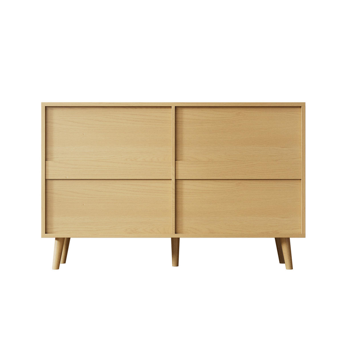SIDEBOARD 120/40/76,5 cm in Walnuss mit 6 Schubladen und Rattan-Optik - Eichefarben, Holzwerkstoff (120/76.5/40cm) - Flora Grace