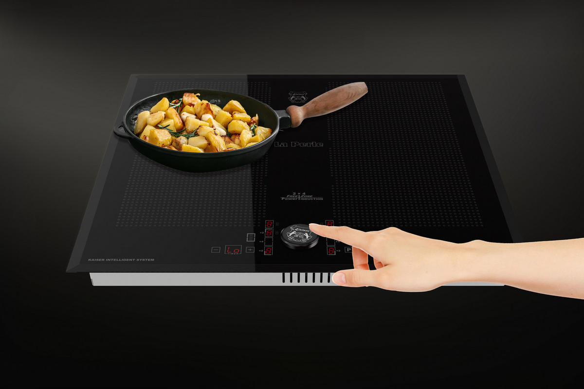 BACKOFEN-SET Elektro Backofen 60 cm EH 6355 Em Sil+KCT 61 FI Induktions-Kochfeld 60 cm - Schwarz, Metall (59.4/59.4/56.6cm) - Kaiser Küchengeräte