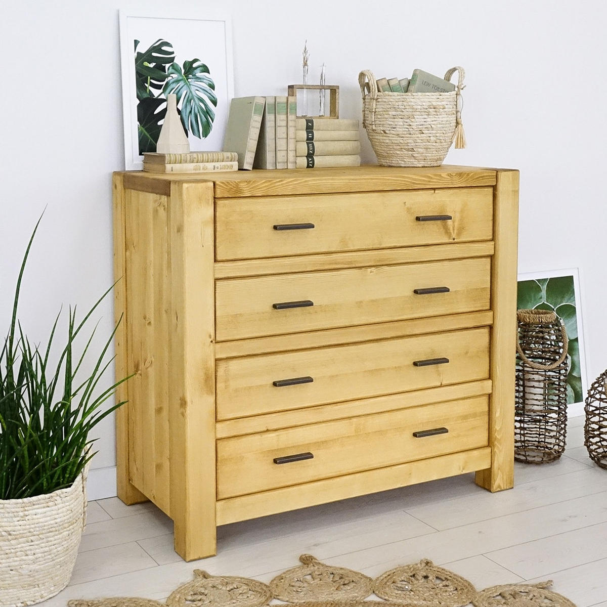 KOMMODE aus Massivholz SARA - Honig, Holz (100/90/48cm) - Seart