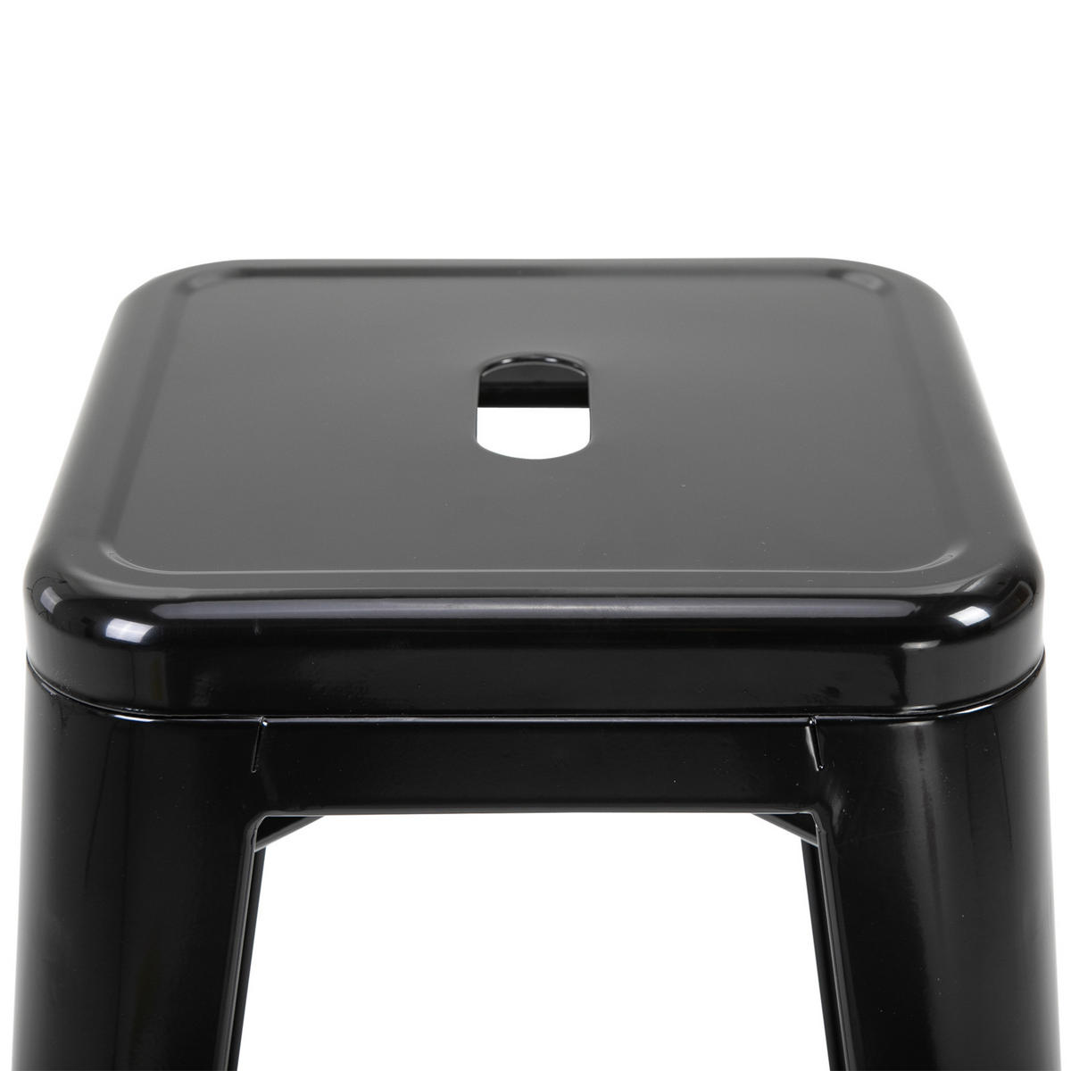 BARHOCKER 4er-Set DE-14690 industriell mit Fußstütze Schwarz - Schwarz, Metall (43/76/43cm) - ComfortXL
