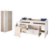JUGENDZIMMER Charly 5 in Akazie und Weiß 2 teilig - Braun, Holzwerkstoff (120/200/80cm)