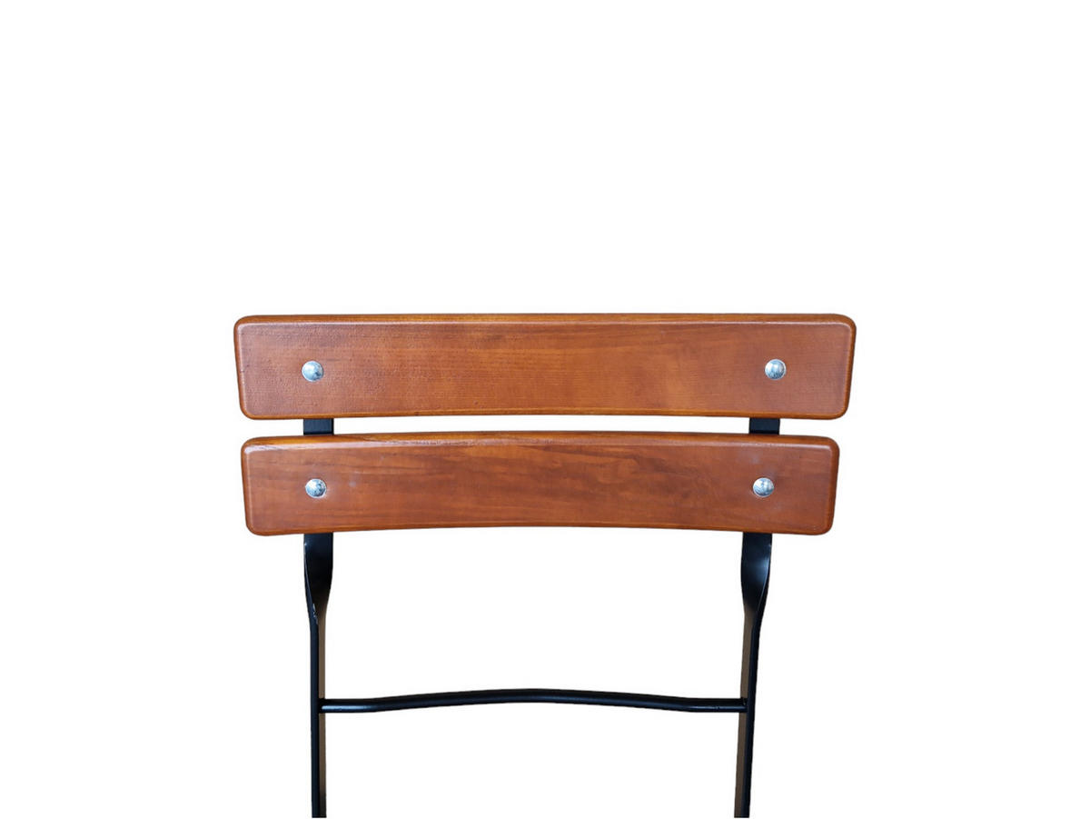 BIERGARTENSTUHL BERGWIESE 1-Sitzer 89x40x35cm Eschenholz Schwarz/Braun - Braun, Holz (40/89/35cm) - CHEFGASTRO