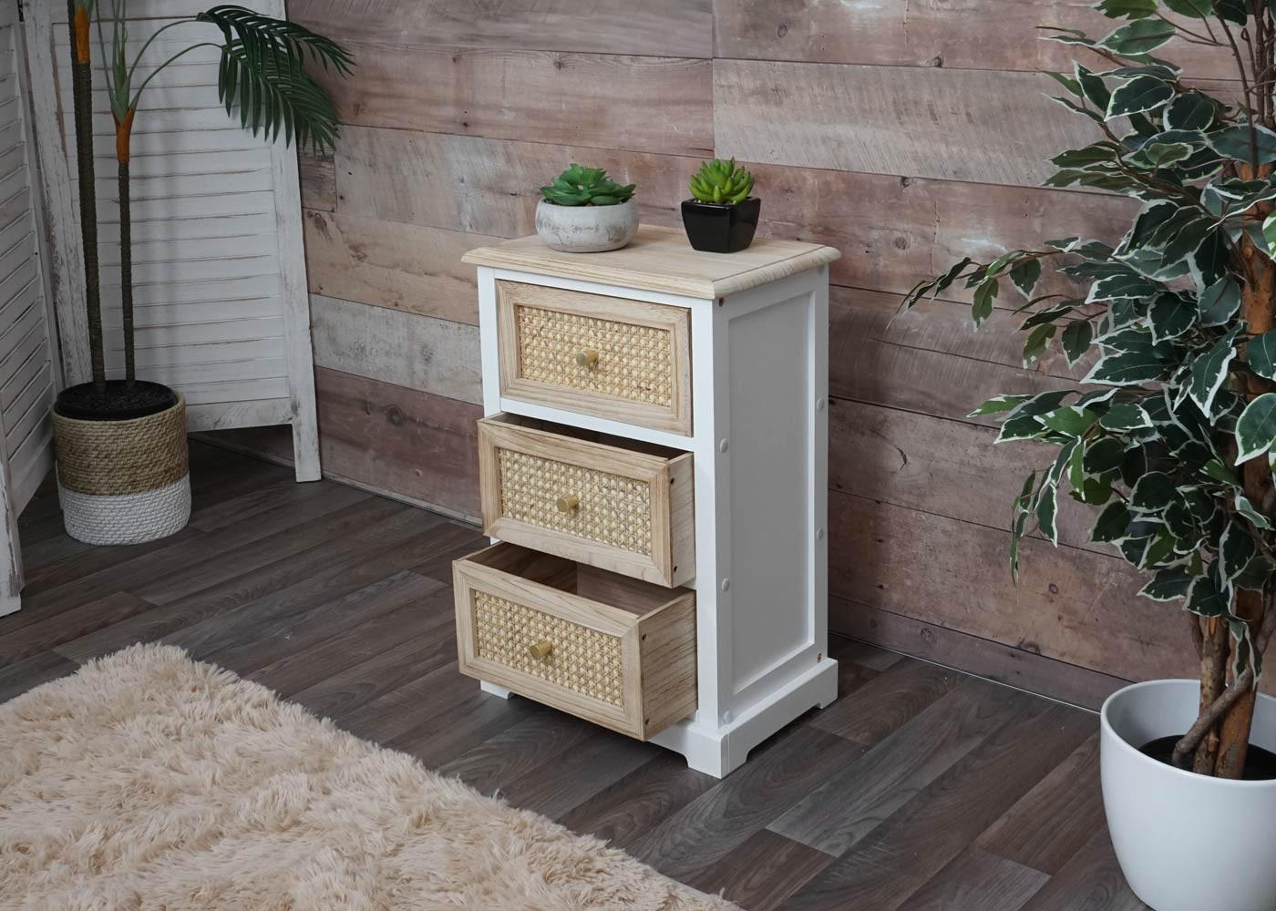 KOMMODE Weiß, Braun - Weiß/Braun, Holz (40/63/28cm) - MCW