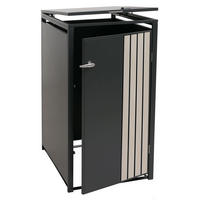 1ER-MÜLLTONNENVERKLEIDUNG Anthrazit, Hellbraun - Hellbraun/Anthrazit, Metall (68/122/84cm) - MCW