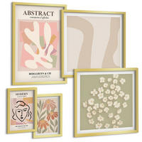 BILDER SET 5er Set - 50x50 cm & 20x30 cm & 40x60 cm Goldrahmen - Moderne abstrakte Frau - Goldfarben, Kunststoff (40/60cm) - TULUP