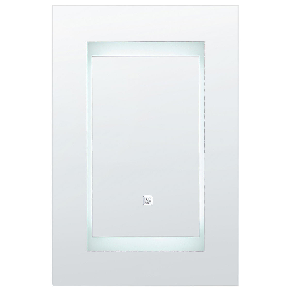 KOUPELNOVÁ ZRCADLOVÁ SKŘÍŇKA LED 40/60 cm Černá Malaspina - černá/stříbrná, kompozitní dřevo (40/60/12cm) - Beliani