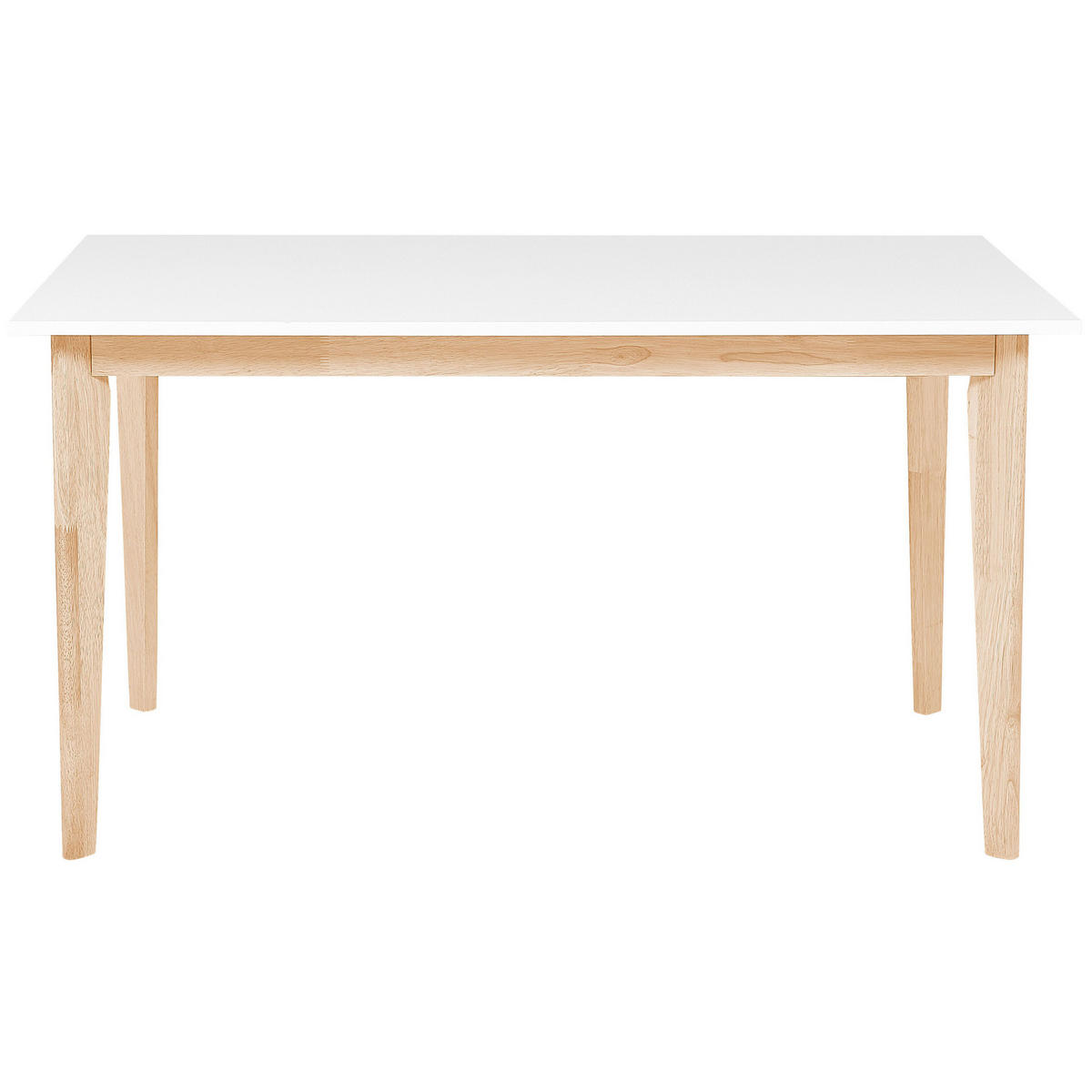 ESSTISCH 140-180/90/75 cm Weiß, Hellbraun Rechteckig Sola - Weiß, Holzwerkstoff (180/90/75cm) - Beliani