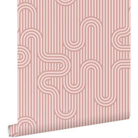 TAPETE grafische Linien 50 x 900 cm - Pink, Papier (50/900cm) - ESTAhome