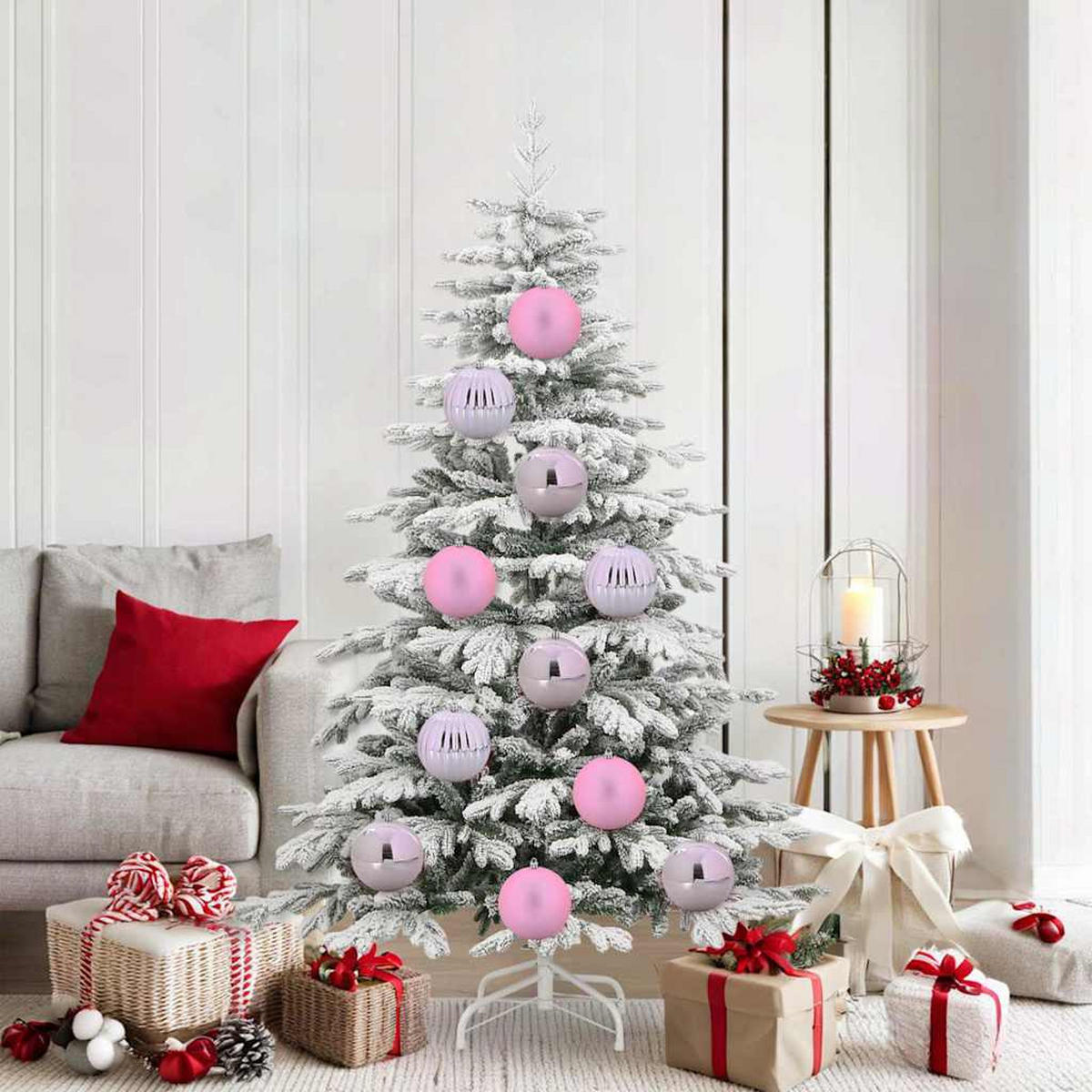 WEIHNACHTSKUGELSET XL 9 -teilig 15/15/15 cm Rosa Kunststoff - Rosa, Kunststoff (15/15/15cm) - vidaXL