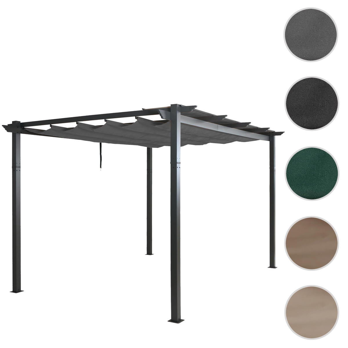 PERGOLA Aluminium 4x3m Anthrazit - Anthrazit, Metall (400/240/300cm) - BERLINLODGE