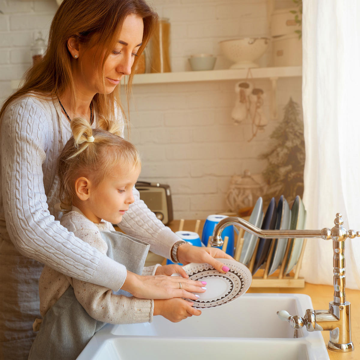 TELLERSTÄNDER Bambus - Hellbraun, Holz (12.5/12/34cm) - Relaxdays