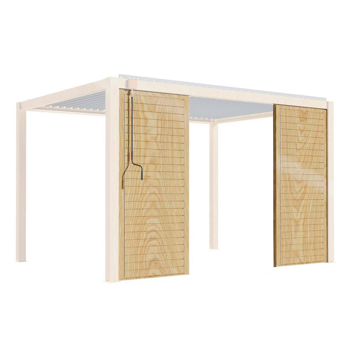 TRENNWAND für bioklimatisch Pergola, Holzfarbe - Braun, Metall (10/100cm) - Oviala