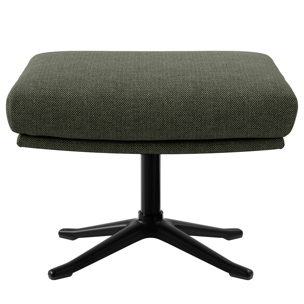HOCKER mit Kreuzfuß - Schwarz/Grau, Textil/Metall (54/41/41cm) - home24
