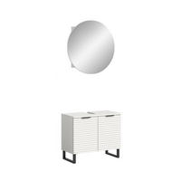 BADKOMBINATION Bad Set Riff 70x193x34 cm Weiß 2tlg. - Weiß, Holzwerkstoff (70/193/34cm)