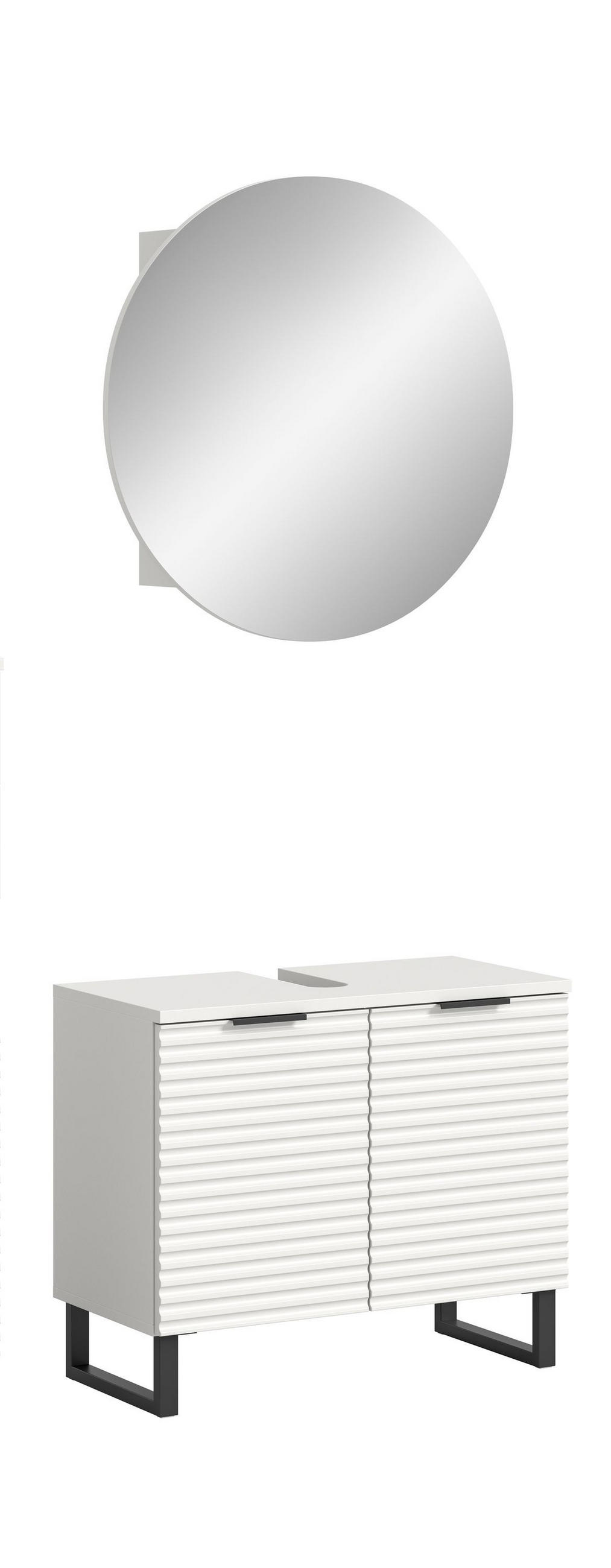 BADKOMBINATION Bad Set Riff 70x193x34 cm Weiß 2tlg. - Weiß, Holzwerkstoff (70/193/34cm)