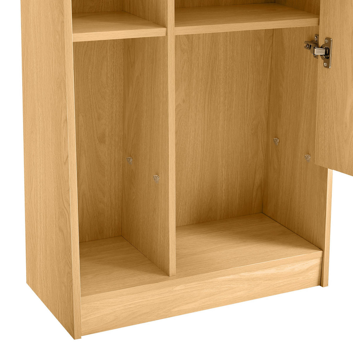MEHRZWECKSCHRANK 60/28/165cm Hochschrank mit Spiegel,Schuhschrank,verstellbar,Naturfarben - Naturfarben, Metall (60/164.5/28cm) - LVHOM