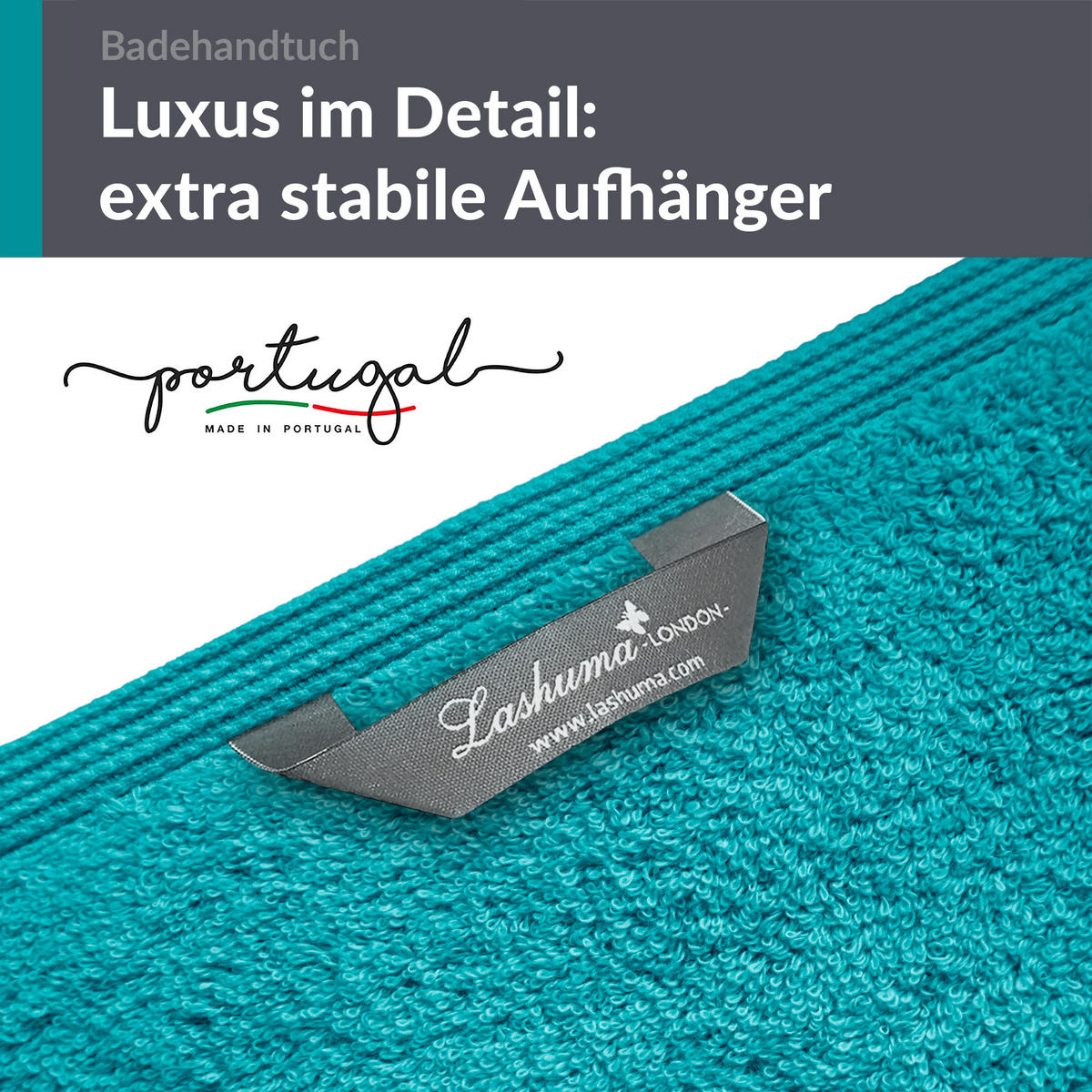 BADETUCH London Nautic Grün 2er Set 100x150 - Smaragdgrün, Textil (100/150cm) - Lashuma