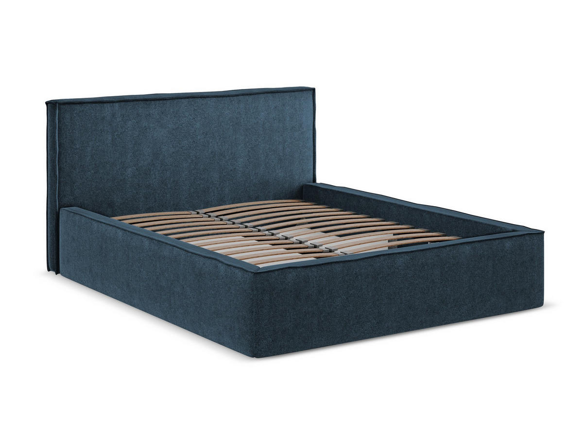 POLSTERBETT mit Bettkasten und Lattenrost 180x228 Blau - Blau/Schwarz, Kunststoff/Textil (160/200cm) - Makamii