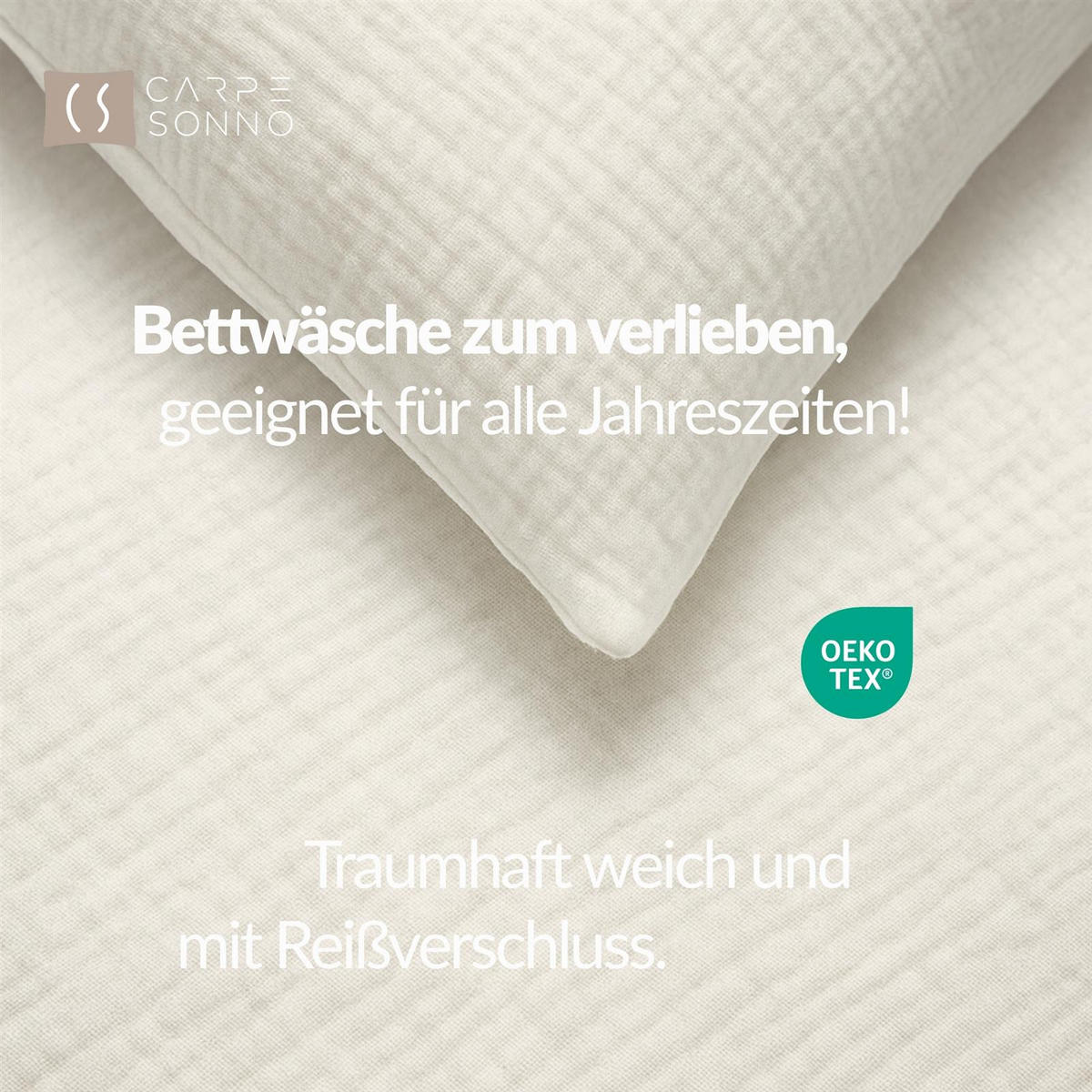 MUSSELIN-BETTWÄSCHE 135x200 Uni - Bettbezug Bügelfrei aus 100% Baumwolle - Einfarbig Beige - Beige, Textil (135/200cm) - Carpe Sonno