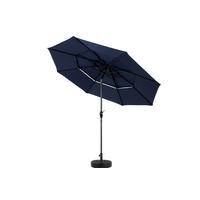 SONNENSCHIRM aus Stahl 294x294x250 cm in Navy Blue mit Kurbel & Neigefunktion - Blau, Metall (294/294cm) - Modfu